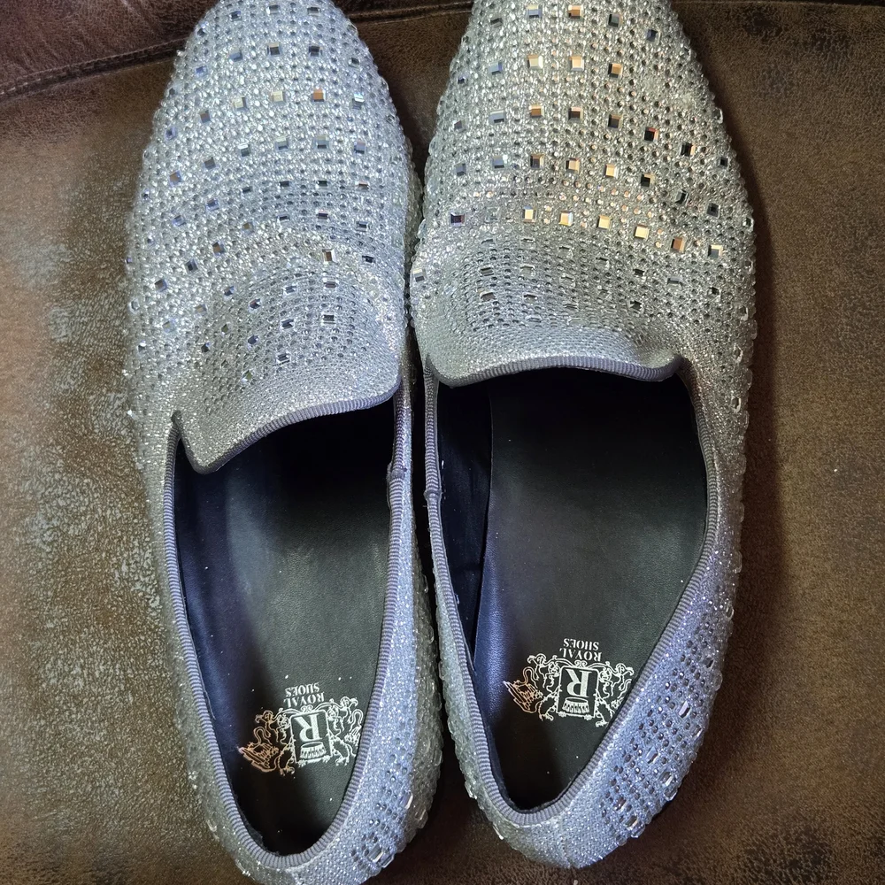 Royal Metallic Glitter Men Size 8 Dress Shoes‎ for Wedding, Prom